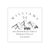 Rücksendeadresse für Hochzeitstiche in Bergkiefern Gummistempel (Prägung)