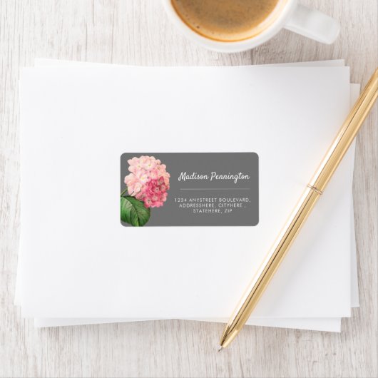 Rücksendeadresse für hübsche Hydrangea-Blume Adressaufkleber (Insitu)