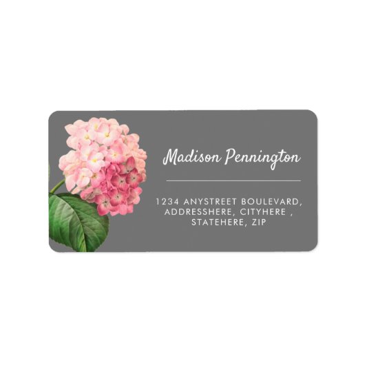 Rücksendeadresse für hübsche Hydrangea-Blume Adressaufkleber (Vorne)