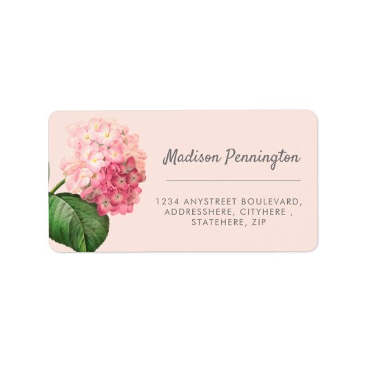 Rücksendeadresse für hübsche Hydrangea-Blume Adressaufkleber (Vorne)