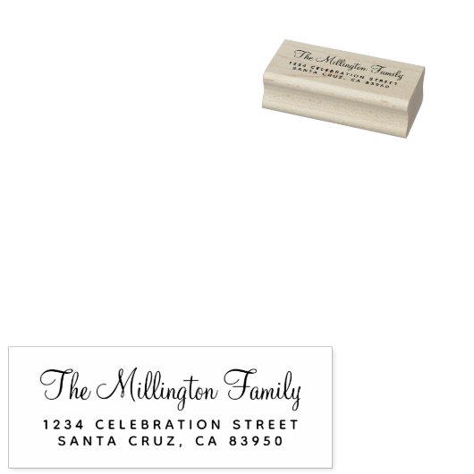 Rücksendeadresse für hübsche Skriptfamilie Gummistempel (Stempel)