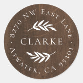 Rücksendeadresse für Imitate Holzwasser-Branchen Runder Aufkleber (Vorderseite)