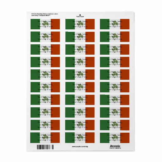 Rücksendeadresse für irisches Kleeblatt (Vorne)