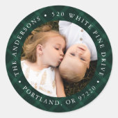 Rücksendeadresse für Kariertes Foto mit Pinselstri Runder Aufkleber (Vorderseite)