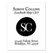 Rücksendeadresse für klassische ExLibris Monogram- Gummistempel (Prägung)