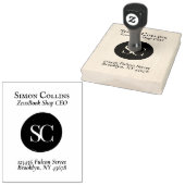 Rücksendeadresse für klassische ExLibris Monogram- Gummistempel (Stempel)