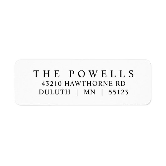 Rücksendeadresse für klassische Schwarz-Weiß-Typog (Vorne)