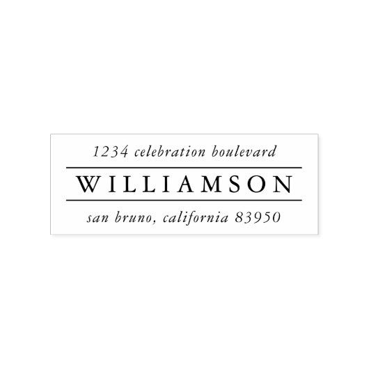 Rücksendeadresse für klassische Typografie Gummistempel (Prägung)