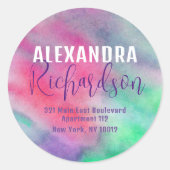 Rücksendeadresse für künstlerische Aquarellbilder Runder Aufkleber (Vorderseite)