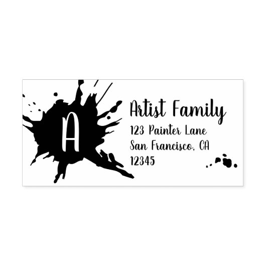 Rücksendeadresse für künstlerische Paint Splash Mo Gummistempel (Prägung)