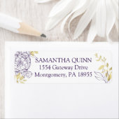 Rücksendeadresse für lila und goldene Peony (Insitu)