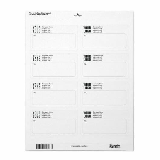 Rücksendeadresse für Logoversand (Vorne)