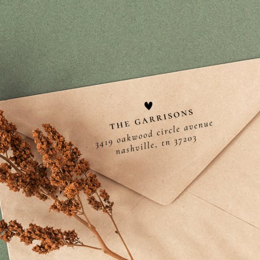 Rücksendeadresse für Minimalistische Herzfamilie Gummistempel