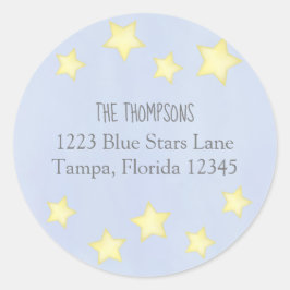 Rücksendeadresse für Minimalistische Wasserfarben Runder Aufkleber