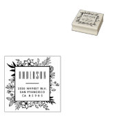 Rücksendeadresse für moderne Blumenrahmen Gummistempel (Stempel)