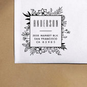 Rücksendeadresse für moderne Blumenrahmen Gummistempel