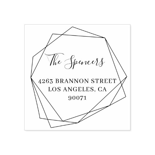 Rücksendeadresse für moderne geometrische Rahmen Gummistempel (Prägung)