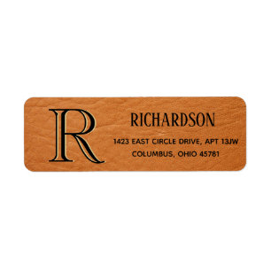Rücksendeadresse für Monogramm Leder Textur