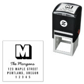 Rücksendeadresse für Monogramm-Nachname Permastempel (Beispiel)