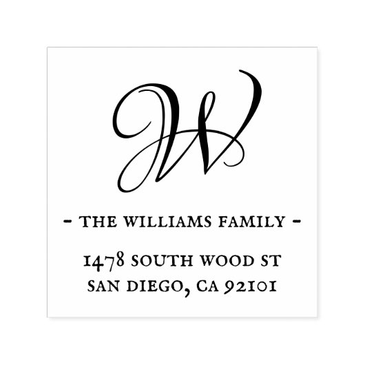 Rücksendeadresse für Monogramm und Minimalistische Permastempel (Design)