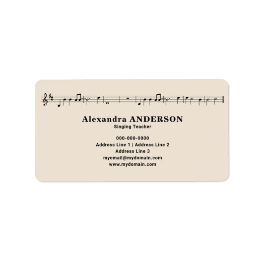 Rücksendeadresse für Musik Adressaufkleber (Vorne)