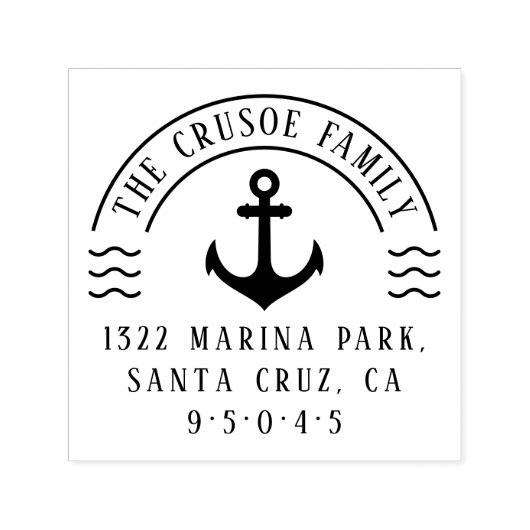 Rücksendeadresse für Nautische Anker und Waves Permastempel (Design)