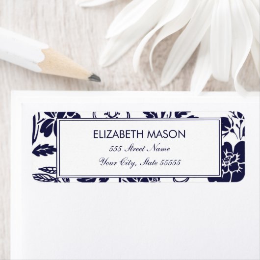 Rücksendeadresse für Navy Blue Floral (Insitu)