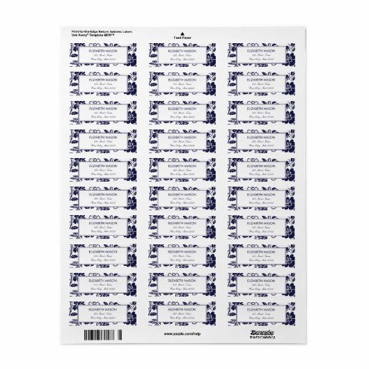 Rücksendeadresse für Navy Blue Floral (Vorne)