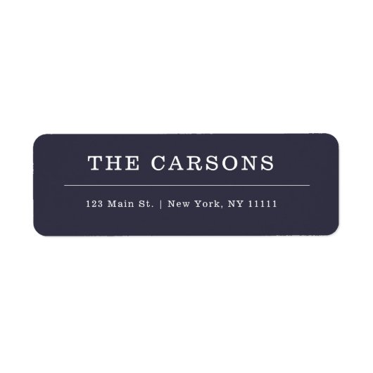 Rücksendeadresse für Navy Blue Typografie (Vorne)