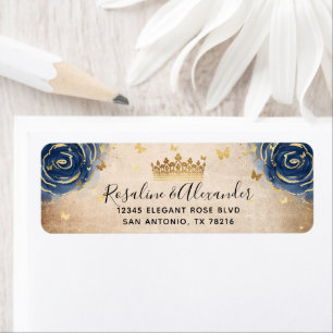 Rücksendeadresse für Navy Blue und Gold Crown
