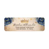 Rücksendeadresse für Navy Blue und Gold Crown (Vorne)