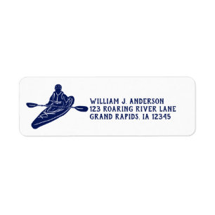 Rücksendeadresse für Navy Blue und White Kayaker