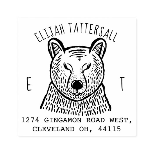 Rücksendeadresse für niedliche Bärentiermedikation Gummistempel (Prägung)