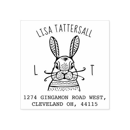 Rücksendeadresse für niedliche Kaninchen Gummistempel (Prägung)