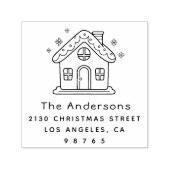 Rücksendeadresse für niedliche Kleine Hausfamilie Permastempel (Design)