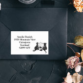 Rücksendeadresse für niedliche Schwarz-Weiß-Katzen Rechteckiger Aufkleber