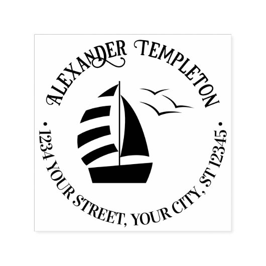 Rücksendeadresse für niedliche Segelboote Nr. 2 Na Permastempel (Design)