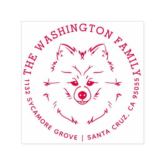 Rücksendeadresse für niedliche Spitz Permastempel (Design)