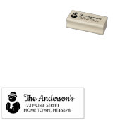 Rücksendeadresse für Niedlichen Winterschneebezeic Gummistempel (Stempel)