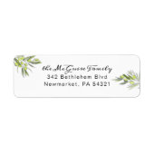 Rücksendeadresse für Olivenzweige (Vorne)