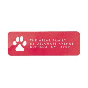 Rücksendeadresse für Pawprint Rote Farbe