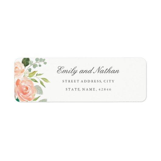 Rücksendeadresse für Peach Blush Wasserfarbe (Vorne)