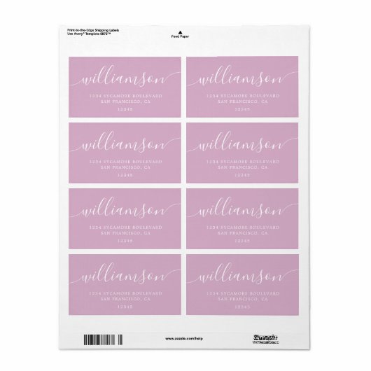 Rücksendeadresse für Pink-Lavendel-Skripte (Vorne)