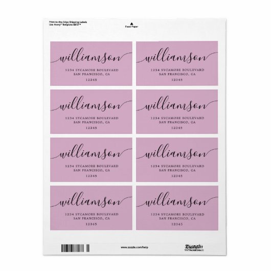 Rücksendeadresse für Pink-Lavendel-Skripte (Vorne)