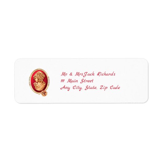 Rücksendeadresse für Red Cameo Umschlag (Vorne)