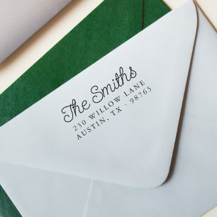 Rücksendeadresse für Retro-Script-Kalligrafie Gummistempel