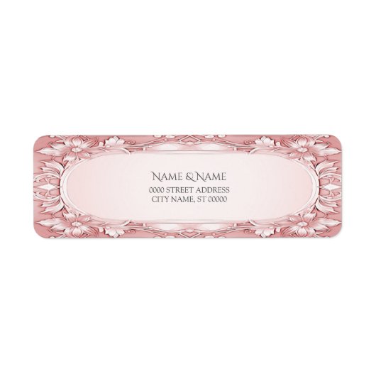 Rücksendeadresse für Rosa Blumenrahmen (Vorne)