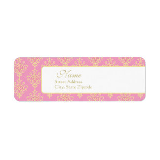 Rücksendeadresse für Rosa und Gold Damask