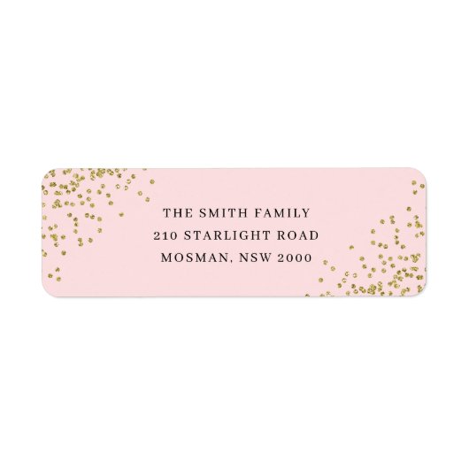 Rücksendeadresse für Rosa und Gold Glitzer (Vorne)