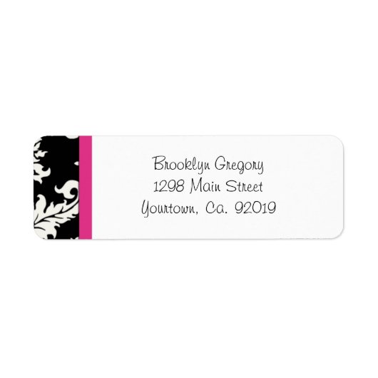 Rücksendeadresse für Rosa und schwarze Damaskus (Vorne)